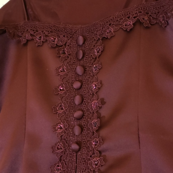 Dave & Johnny Plum Maxi Gown Size 7-8 - Picture 4 of 8